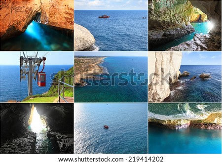 Magic world of sea caves at Rosh Hanikra, Mediterranean, Israel. Set of my photos