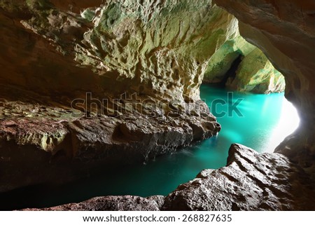 Magic world of the underground caves of Rosh HaNikra (Mediterranean sea. Israel)