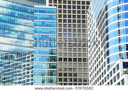 Windows of modern office buildings used as background