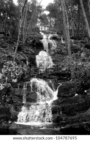 Buttermilk Falls, in the Delaware Water Gap National Recreation Area in Sussex County, NJ, cascades about 80-90 feet down the mountainside.