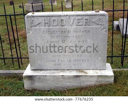 WASHINGTON, DC - AUGUST 19: The grave of FBI director John Edgar Hoover is shown here on August 19, 2005 in Congressional Cemetery in Washington, DC.  Hoover served in the position from 1924-1972