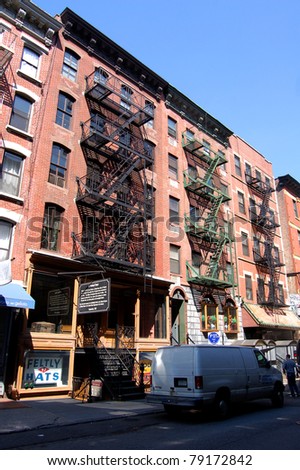 NEW YORK - APRIL 6: The Tenement Museum, shown here on April 6, 2011, is located at 97 Orchard St. in New York City, NY. The museum, built in 1863, tells the stories of immigrants who lived there.
