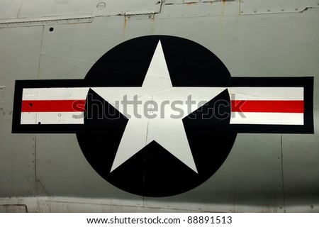The star and stripe that represents a U.S. plane
