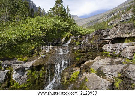 A waterfall near glacier national park in montana