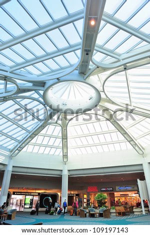 ORLANDO, FL - FEB 14: Orlando International Airport interior on February 14, 2012 in Orlando, Florida. It is the second busiest in Florida, the 13th in US and the 29th in the world.