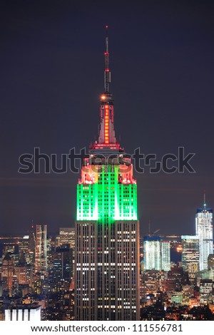 NEW YORK CITY, NY - NOV 19: Empire State Building closeup on November 19, 2011 in New York City. Empire State Building is a 102-story landmark and was world\'s tallest building for more than 40 years.