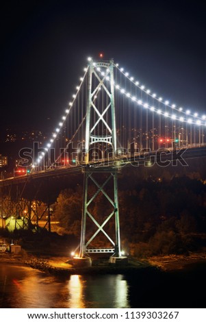 Vancouver Lions Gate Bridge night view