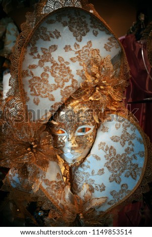 Beautiful and elegant mask in Venice, Italy.