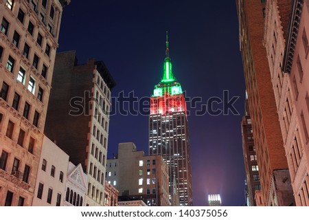 NEW YORK CITY, NY - DEC 30: Empire State Building closeup on December 30, 2011 in New York City. Empire State Building is a 102-story landmark and was world\'s tallest building for more than 40 years.