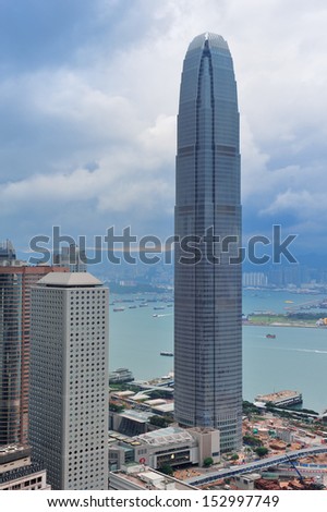 HONG KONG, CHINA - APR 23: The International Finance Centre with city skyline on April 23, 2012 in Hong Kong, China. It is the 2nd in Hong Kong, 4th in China and 8th tallest in the world.