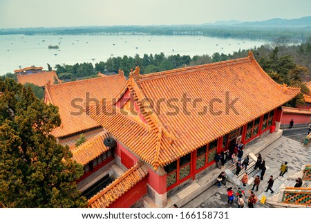 BEIJING, CHINA - APR 1: Beijing historical buildings on April 1, 2013 in Beijing, China. It is the second largest Chinese city and the nation\'s political, cultural, educational center.
