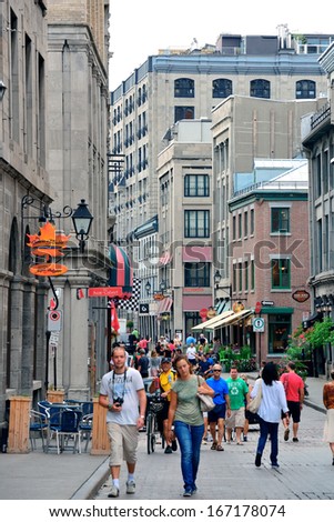 Montreal, Canada - Sep 8: City Old Street View On September 8, 2012 In Montreal, Canada. It Is The Largest City In Quebec, The Second-Largest In Canada And The 15th-Largest In North America.