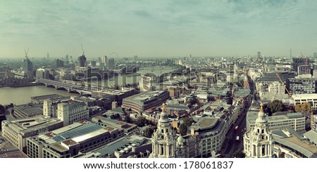 London rooftop view panorama with urban architectures London rooftop view panorama with urban architectures