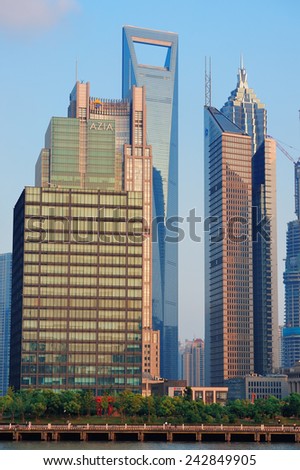 SHANGHAI, CHINA - JUNE 2: Urban architectures with city skyline on June 2, 2012 in Shanghai, China. Shanghai is the largest city by population in the world with 23 million as in 2010.