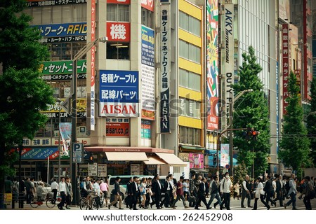 TOKYO, JAPAN - MAY 13: Street view on May 13, 2013 in Tokyo. Tokyo is the capital of Japan and the most populous metropolitan area in the world