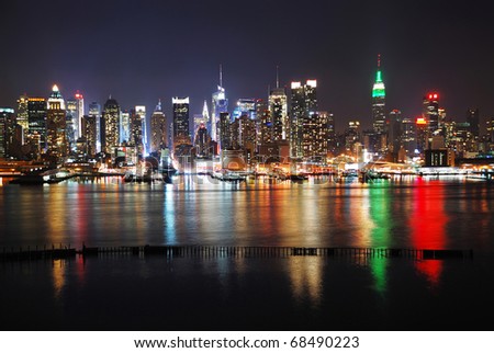 new york city skyline at night wallpaper. new york city at night