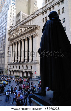 NEW YORK CITY - AUG 8: Wall Street, a metonym for the \