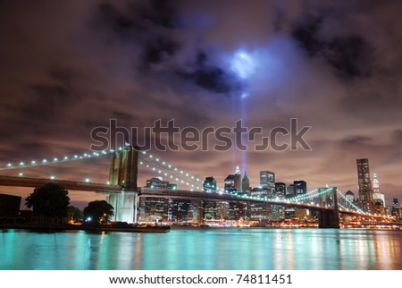 World+trade+center+lights+new+york+city