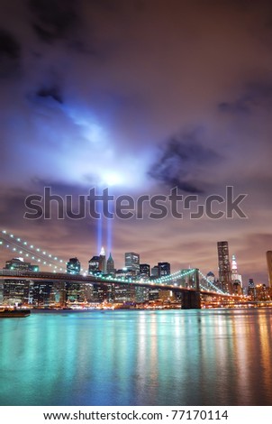 World+trade+center+lights+new+york+city