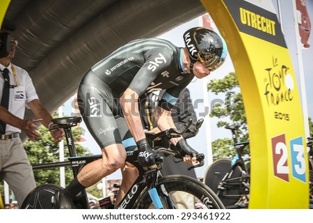 Utrecht, The Netherlands. 4th of July, 2015. Tour de France Time Trial Stage, CHRISTOPHER FROOME, Team SKY