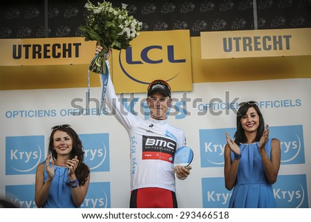 Utrecht, The Netherlands. 4th of July, 2015. Tour de France Time Trial Stage, ROHAN DENNIS, Team BMC, Podium Stage Winner