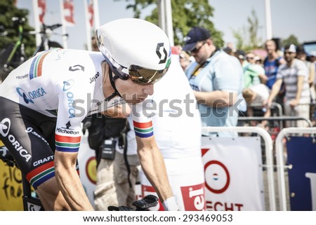 Utrecht, The Netherlands. 4th of July, 2015. Tour de France Time Trial Stage, DARYL IMPEY, Team Orica Green EDGE