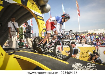 Utrecht, The Netherlands. 4th of July, 2015. Tour de France Time Trial Stage, JEROME COPPEL, Team IAM Cycling