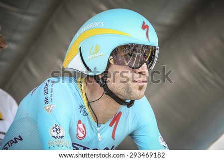 Utrecht, The Netherlands. 4th of July, 2015. Tour de France Time Trial Stage, VINCENZO NIBALI, Team Astana