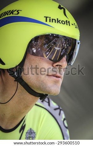 Utrecht, The Netherlands. 4th of July, 2015. Tour de France Time Trial Stage, IVAN BASSO, Team Tinkoff Saxo