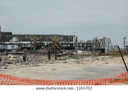 stock photo : Casino destroyed in Biloxi Mississippi by hurricane
