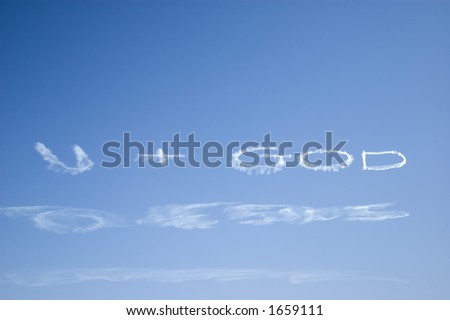 Skywriting on a clear day in  Florida. With \