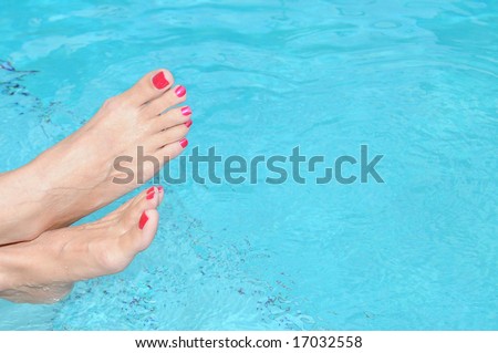 Just cooling off at the pool on a bright sunny day