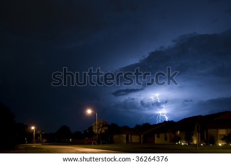 Local Neighborhood Lightning Strike Near Homes in Central Florida the Lightning Capital of the United States