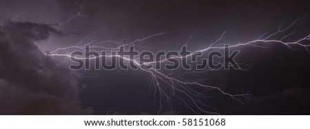 Banner image of a Massive cloud to cloud lightning strike