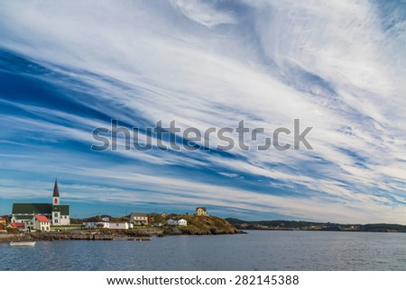 Coastline along the Bonavista Peninsula, Newfoundland at the small village of Trinity.