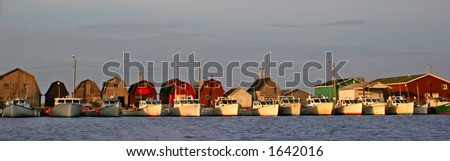 Lobster fishing fleet tied up for the night