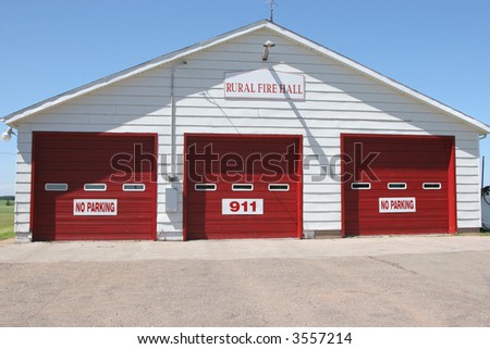 A small rural fire hall out in a country community.