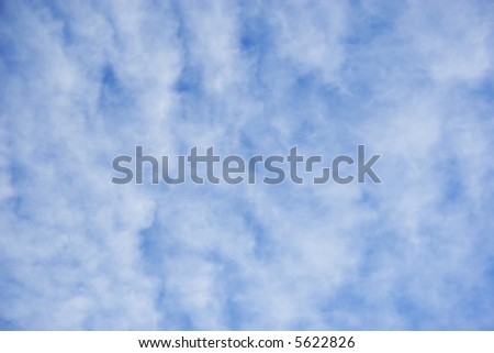 The cloud patterns in a summer sky.