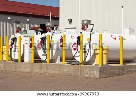 Environmentally safe fuel tanks with safety features such as fire extinguishers and back up pillars to prevent trucks from backing into the tanks.