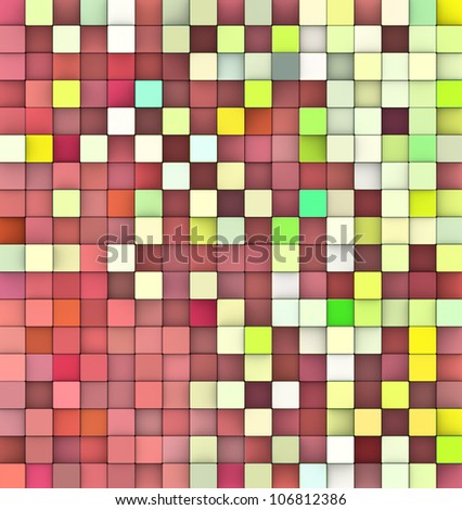 abstract 3d cubes backdrop in green and red