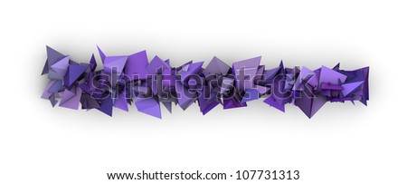 purple 3d abstract modern sculpture on white