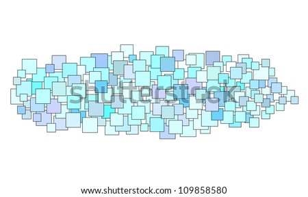 abstract composition with blue square plane