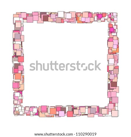 abstract frame composition with pink magenta square plane