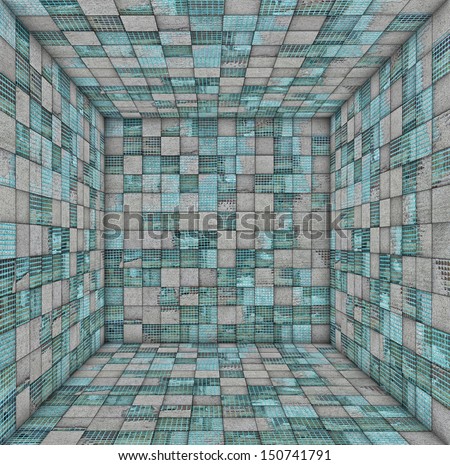 tile mosaic empty space room stone concrete