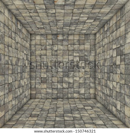marble tile mosaic empty space room
