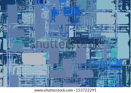abstract stacked blue composition with torn paper edges