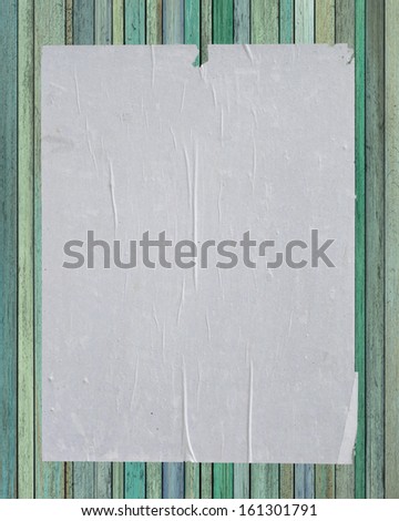 white empty street poster on blue striped timber