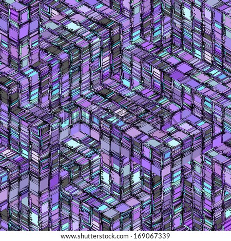 abstract striped cube blue purple gray backdrop