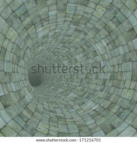blue bronze metal tile tunnel pipe 3d