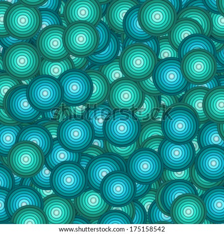 3d concentric circle pattern backdrop in blue green